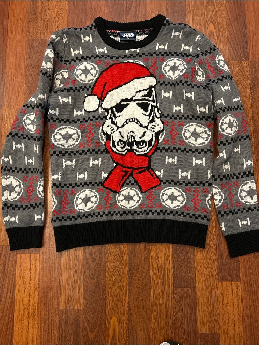 Star Wars Stormtrooper Santa Christmas Party Crewneck Sweater Size Large